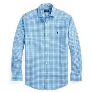 Polo Ralph Lauren Blue Plaid Button Down Shirt sz L (16.5) Pony Logo